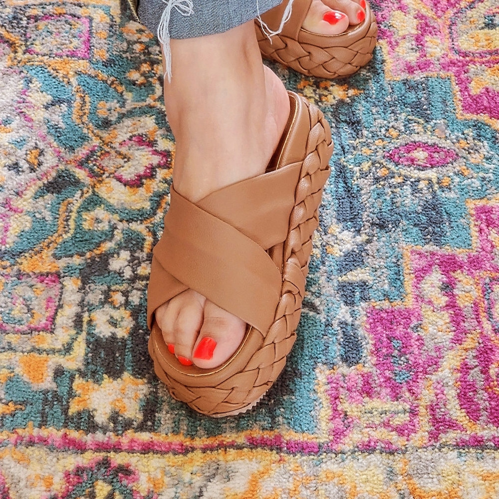 Braided Platform Sandal Tan